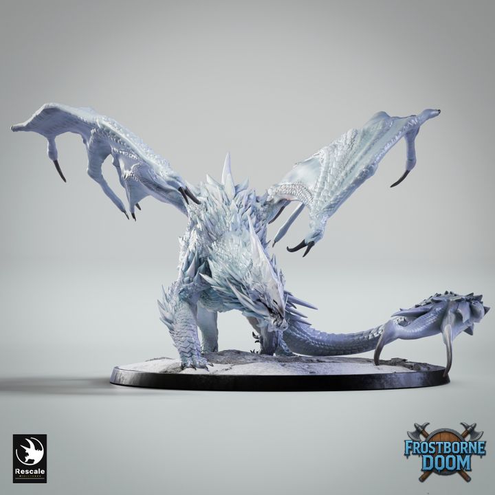 Chromatic White Dragon – Frostborne Doom Miniature