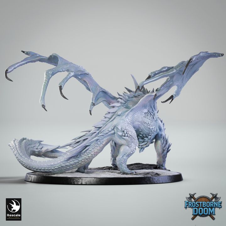 Chromatic White Dragon – Frostborne Doom Miniature