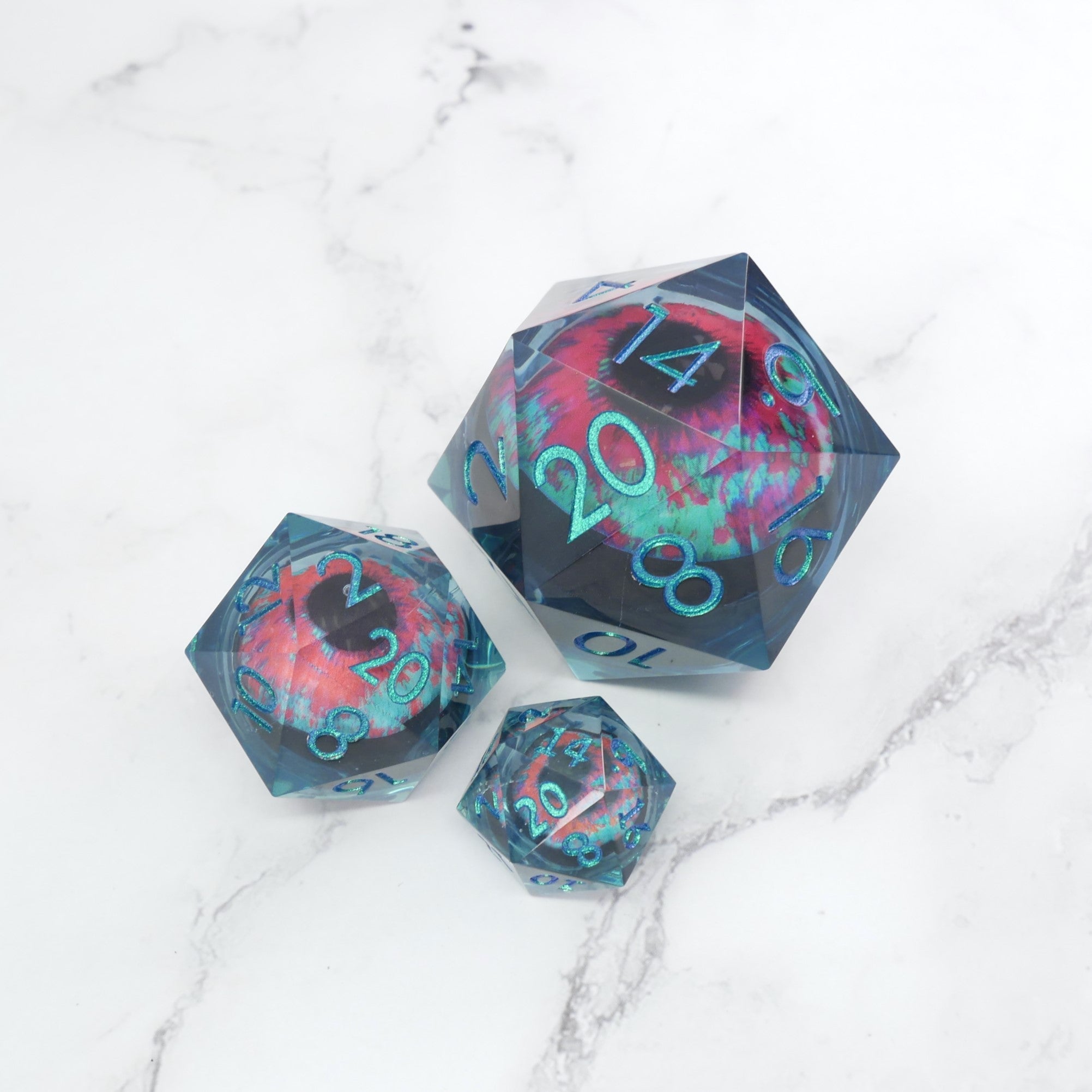 Cthulhu's Eye | Giant D20 Moving Eye DnD Dice | Acrylic RPG Gaming Dice